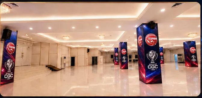 Hall dengan pole banner